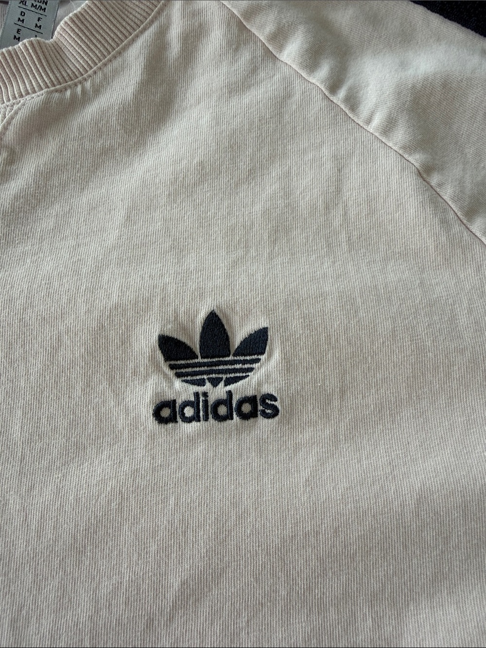 adidas Men’s Pale Pink Trefoil Stripe Tee - Picture 2 of 5